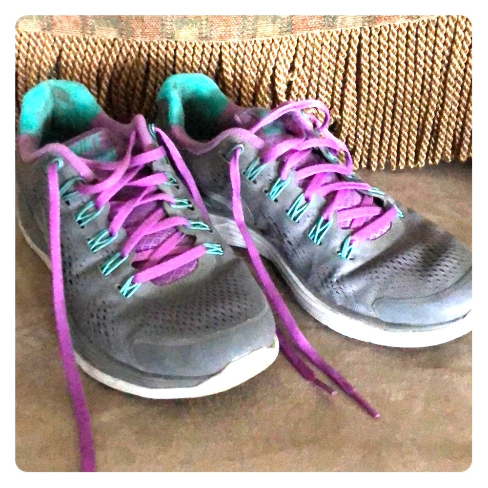 Nike Lunarglide 4 Tennis Shoes-Purple/Turquoise